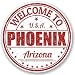 Produktbild 2 x 10cm/100mm Phoenix Arizona USA Vinyl SELBSTKLEBENDE STICKER Aufkleber Laptop reisen Gepäckwagen iPad Zeichen Spaß #5213