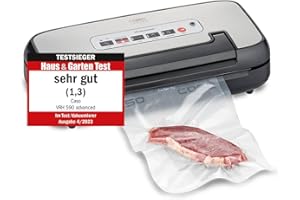 CASO VRH 590 advanced zgrzewarka próżniowa – zwycięzca testu domu i ogrodu, urządzenie do pakowania próżniowego, do 125 procesów pakowania próżniowego non-stop, szew spawalniczy o grubości 2,5 mm,