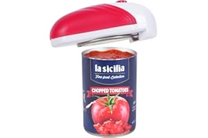 Kwaiffeo Ouvre-boîte Electrique Automatique Cuisine: Ouvrez vos Boîtes Facilement d'une Simple Pression sur un Bouton – Automatique Mains Libres Bords Lisses Adapté Aux Aliments Rouge