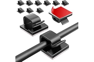 Tslinc 50 Stück Mini Kabelclips Kabelhalter Selbstklebend für USB Netzkabel Audiokabel Home Office