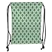 Produktbild Icndpshorts Drawstring Backpacks Bags,Geometric,Bohemian Spiritual Pattern with Wavy Horizontal Bands Ornamental Decorative,Sky Blue Lime Green Cream Soft Satin,5 Liter Capacity,Adjustable STR
