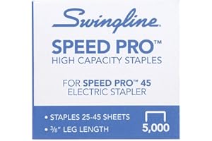 Swingline Agrafes, Robuste, Longueur 3/8", Capacité de 25-45 feuilles, 210/bande, 5000/boîte, 1 paquet, Speed Pro (35465)