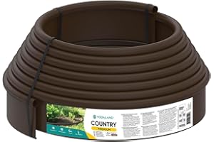 STANDARTPARK VODALAND - Borduras de Jardin en Plástico Marrón - Rollo de 10 Metros, Altura 110mm | Borduras Duraderas para Delimitar y Embellecer Jardines y Espacios Exteriores