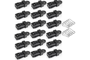 Loopunk Clips für Zelte, Clips für Befestigungsplanen, Camping, winddicht, Campingzelt, Clips für Planen, 18 Stück Kunststoffzelt und 10 Stück Bergsäule Typ D