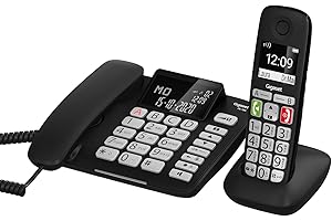 Gigaset DL780 Plus Kombi-Set schnurgebundenes Telefon & Mobilteil, extralaut Hören, hörgerätekompatibel, gemeinsames Telefonbuch, schwarz