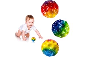 ZUOQIANG Pelota Antiestres-3 Piezas Pelota Saltarina Niños,Super Pelotas Saltarinas Ball,Moon Ball, Pelota de Goma de Salto Alto, Pelota De De Alto Rebote, Pelotas Saltarinas para Niños