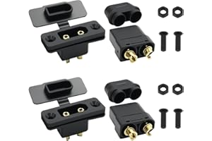 SOLRYN 2 Paires de Connecteurs XT90, XT90E M et XT90H avec Capuchon en Caoutchouc, 2 Pôles Anti Inversion de Polarité, 30A Continu 60A Pic, pour Drone RC, Modélisme, Vélo Électrique, Batterie LiPo