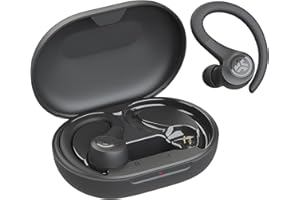 JLab Go Air Sport słuchawki do biegania, prawdziwe bezprzewodowe słuchawki douszne, słuchawki douszne, bezprzewodowe słuchawki douszne z haczykami, do uprawiania sportu i siłowni, IP55, odporne na