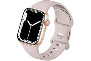 HdanMole Sports Strap Compatible with Apple Watch, 38 mm, 40 mm, 41 mm, 42 mm, 44 mm, 45 mm, Soft Silicone Strap for iWatch Series 8 7 6 5 4 3 2 1 SE, for Men and Women (38/40/41 mm, S/M, Pink Sand)
