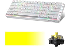 Dierya DK61E 60% mechaniczna klawiatura gamingowa Hot Swap Gateron, optyczny żółty przełącznik RGB, podświetlenie tła PBT, nasadki na klawisze Anti-Ghosting, IPX4, wodoszczelna, z oprogramowaniem do Windows/Mac/Android