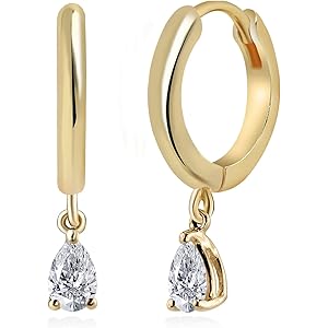 MINUTIAE Solitare Diamond Dangling Clip On Austrian Zirconium Earring For Women And Girls