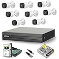 DAHUA 5MP Full HD Night Vision CCTV Security Camera with Installation Combo Set Bullet (Outdoor, Indoor) 8Pcs, 8 Channel XVR, 1TB Surveillance HDD , for Home and Offices (8BULLET)