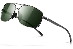 SUNGAIT Occhiali da Sole Ultra Leggeri da Uomo Occhiali da Sole Rettangolari Polarizzati per Protezione UV dell'uomo