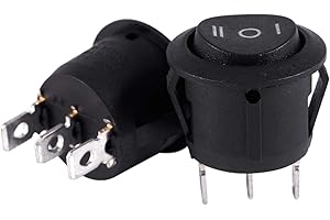REFURBISHHOUSE 2 xCA 6A / 250V 10A / 125V 3 broches SPDT ON/OFF/ON 3 positions Rond Bateau Interrupteur a bascule