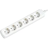 Silver Electronics - Power Strip with 4 Outlets without Switch, White, 4 Sockets, 1.5 Meter Cable, Child Protection, Grounded
