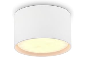 ‎BOYIR BOYIR LED Aufbaustrahler Deckenstrahler flach LED GX53 6W 230V Deckenleuchte Weiß warmweiß 3000K Aufbauspot Rund Aufbauleuchte Deckenlampe aus Aluminium Deckenspots Ø84x50mm