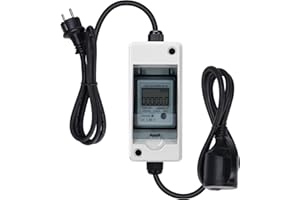 Mobiler Digitaler Stromzähler, Briidea 230V Das Mobile Outdoor KWH Messgerät mit IP65 Wasserdicht, Geeicht (mit Reset), Gummischlauchkabel Tragbar für Wohnmobile Elektrofahrzeuge Haushalte Usw
