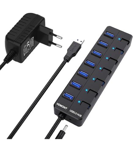 LogiLink UA0125 - Hub de 10 Puertos USB 2.0 con Interruptor ON/Off