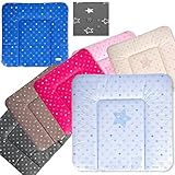 Wickeltischauflage Wickelauflage Wickelunterlage Sterne Babybett Baby 85x70cm weich Blau NEU - 2