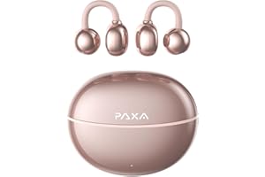 PAXA C08 Earbuds, Comfort Clip On Earbuds, Wireless Bluetooth 6.0, IP45, Ear Cuff for Small Ears, Glasses Wearers, Workouts, ENC Clear Call (Pink)