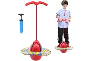 bechoanigel Pogo con Asas,100KG Equilibrado y Coordinado Pogo de Rebote, Las Asas Son Ajustables Equipado para Niños y Adultos para Entrenar Las Habilidades de Equilibrio(Rojo)