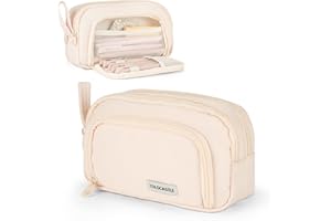 COLOCASTLE Federmäppchen Mäppchen mit 3 Fächer Federtasche große Kapazität Federmappe Mädchen Junge Teenager Erwachsene Schlamppermäppchen Pencil Case mit Tragegriff für Schule Büro