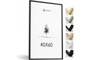 Heimlich® Ramka na Zdjęcia 40 x 60 cm, Czarna Drewniana Ramka na Dokumenty, Kolaż, do Zawieszenia