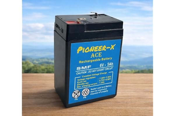 PX ACE 6 Volt 5 Ampere Rechargeable AGM-SMF Battery, Calcium Inside for Long Life, 6V 5 Ah
