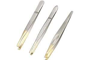 SHUBEIEUMI Pinzetten Set, 3-teiliges Präzisions Pinzettenset, Haar-Zupfpinzetten, Pinzette Augenbrauen Zupfen, Pinzette aus Rostfreiem, für die Gesichtspflege zum Zupfen von Augenbrauen