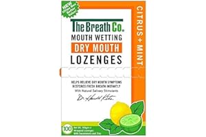 THE BREATH CO. The Breath Co Dry Mouth Relief & Bad Breath Treatment - Citrus & Mint (100 Lozenges), Halitosis Treatment & Natural Breath Freshener, Relieves Dry Mouth & Restores Fresh Breath, Gluten Free & Vegan