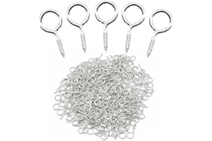 Ruidee 300Pezzi Gancio a Vite con Occhiello 19.6x9.6mm Viti Occhiello Ganci per ciondoli Eyepins Gancetti a Mini Vite Perno Occhio per Fai da Te Artigianato (YJQ2)