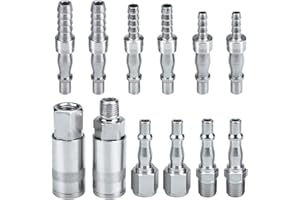 ASTARYE 1/4" BSP Air Line Hose Compressor Fitting Couplings Connector Male Female and Male Fittings for 6, 8 & 10mm Hose