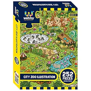 Webby City Zoo Illustration Jigsaw Puzzle, 252 Pieces