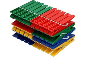 JEANJEAN Jean Products 40 x stabile Wäscheklammer aus Kunststoff | 40 Stück | ca. 7x1x1,5 cm | Wäscheklammern bunt aus Plastik