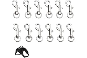 DAJIAXINGXING 12 Pack Swivel Eye Lobster Clasp Bolt Snap Clip Hook Heavy Duty Swivel Trigger Hooks Clip for Dog Leashes, Camping, Hiking, Keyring