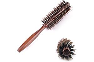 Brosse ronde pour le séchage, Brosse à cheveux ronde en poils de sanglier, Poils en Nylon à Rouleau pour Frange, Cheveux Fins, Curling, Pour sécher, coiffer, bouclé(Medium)