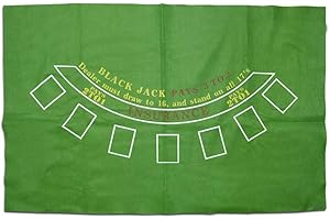Mediawave Store - Tappeto Copritavolo Black Jack 478000 Panno Verde per Gioco del Poker 60x90 cm, Tappeto Verde Black Jack, Tavola Gioco, Panno Verde, Poker, Gioco di Carte, Tovaglia da Gioco