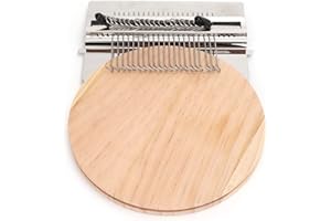 Fyearfly Darning Loom Kit, Wooden Mini Loom Machine Mending Tool for Kids, Repair Socks, Clothes & Carpet (21 Hooks)