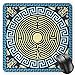 Produktbild HYYCLS Greek Key Mauspads, Yellow and Blue Labyrinth Pattern from Ancient Culture with Floral Details, Standard Size Rectangle Non-Slip Rubber Mousepad, Pale Yellow Blue