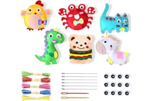 XOXVURI Kits De Costura De Fieltro Animal Kit De Costura Para Niños Artes Y Artesanías Para Principiantes Kit Manualidades Niños Juguetes De Coser Diy Kits De Costura Para Principiantes