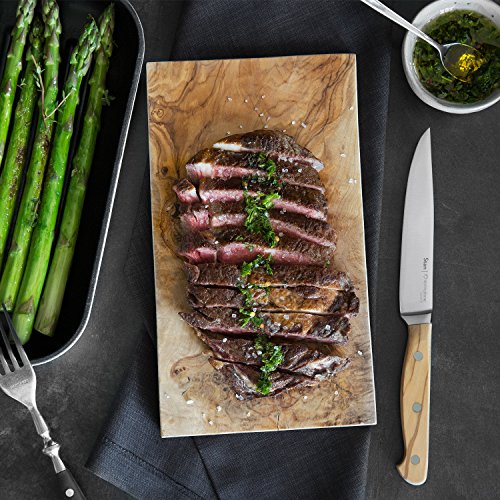 SteakmesserSet Stan, 4 Stück mit edlen OlivenholzGriffen, BesteckSet