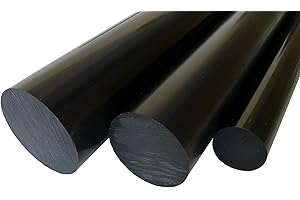 B&T METALL B&T - Asta rotonda in PVC nero, Ø 12 mm, 2 pezzi da 995 mm (2 m asta divisa), diametro esterno con tolleranza plug-and-play