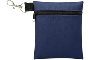Scott Edward Golf Tee Pouch Travel Gear Professional Zipper Golf Tee/Ball Pouch Bag with Metal Lobster Claw Clip for Valuables and Golf Accessories, Clips to Your Golf Bag for Extra Storage