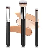 AOOWU Liquid Makeup Brush, 3 Pieces Professional Foundation Makeup Brush | Makeup Brushes Soft for Creamy, Powder or Liquid F