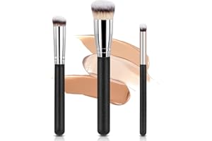 AOOWU 3 szt. Pędzel do podkładu i pędzla, profesjonalny pędzel do podkładu do mieszania płynów, kremów, pudru, różu lub antycery, idealny do makijażu twarzy