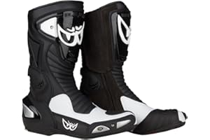 Berik Race-X Motorradstiefel (Black/White,42)