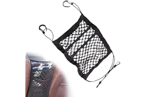 QOWIJEX 1 Pezzo Rete Portaoggetti Tasca Oganizer 30 x 27 cm, Borsa in Rete per Auto a 3 Strati, Tasca Telo Protettivo Mesh Net per Protezione Barriera per I Sedili Anteriori E Posteriori