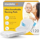 Medela Breathable Absorbent Pads for Breastfeeding, Discreet Design for Comfortable Wear, Pack of 120, Amazon Exclusive