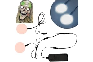 Ygmylandbb Electroluminescent Panels, EL Panels Light, Round Neon Eyes Decorative el Illumination Glowing Eyes for Cosplay Helmet DIY or Halloween Christmas Decoration (50mm, White)