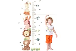 KYNLE Metro Bambini Parete, Misura 50-150 CM Altimetro da Parete, Adesivi Murali Animali Giungla, Adatto per La decorazione Murale di Soggiorno, Camera da Letto, Sala Giochi